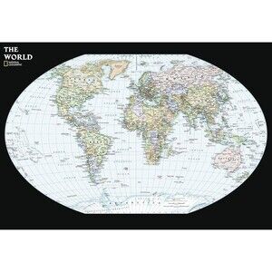 National Geographic World Contemporary Wall Map Compact 23.25 x 16 in Art Print